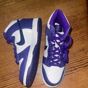 Nike Dunk Highs / purple / white